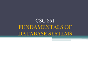 CSC FUNDAMENTALS OF DATABASE MANAGEMENT SYSTEMS
