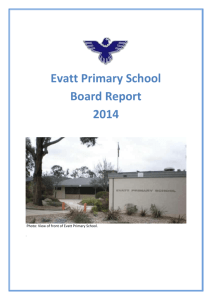 Evatt Primary Annual School Board Report 2014