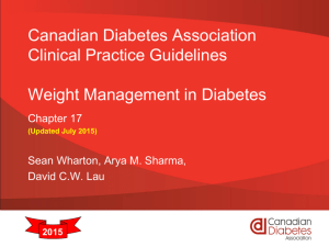 Weight Management in Diabetes - CDA Clinical Practice Guidelines