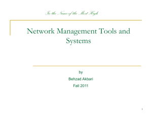 Network management tools - Department of Computer Engineering