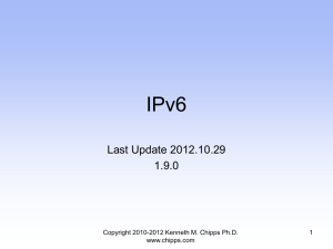 IPv6 - Kenneth M. Chipps Ph.D. Web Site Home Page