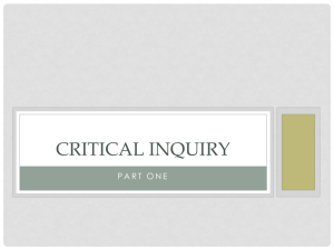 Critical Inquiry Part 1 SP12