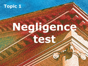 Negligence test: damage