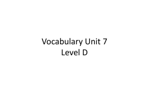 Vocabulary Unit 7 Presentation
