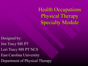 Health Occupations Physical Therapy Specialty Module