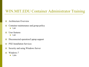 WIN.MIT.EDU Container Administrator Training