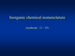 Chemical nomenclature