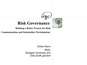 Risk Governance - Ortwin Renn's Homepage