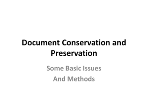 Conservation and Preservation