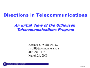 An Initial View of the Gilhousen Telecommunications Program