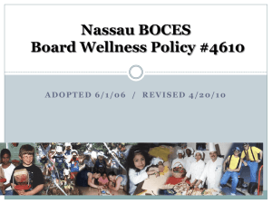 Nassau BOCES Wellness Board Policy #4610
