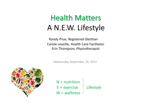 Nutrition & Healthy Eating - Community Networks of Specialized Care