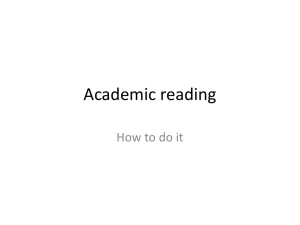 Academic reading