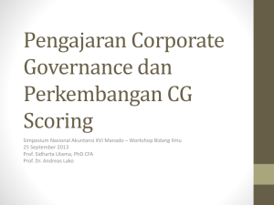 Pengajaran Corporate Governance dan Perkembangan