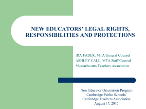 new educators' legal rights, responsibilities and protections
