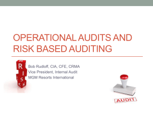 Operational Audits and Risk Based Auditing