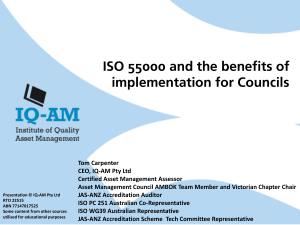 ISO 55000 and the benefits of implementation for councils