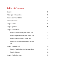 Sample Junior English Lesson Plan 18