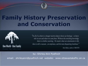 Family History Preservation and Conservation