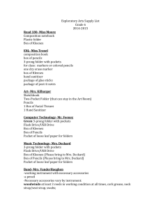 Exploratory Arts Supply List 2014-15