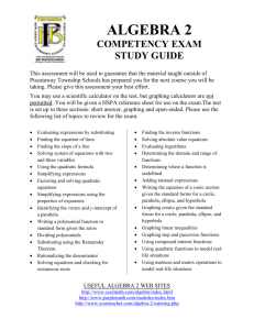 Algebra 2 competency exam Study Guide