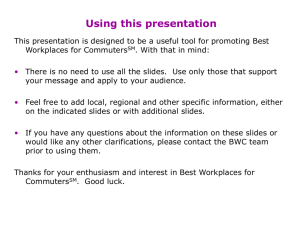BWC Presentation with Notes - Best Workplaces for Commuters