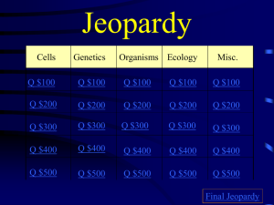 Jeopardy - Biology - GeorgiaStandards.Org
