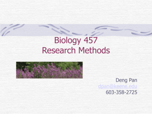 Biology 475 Research Methods