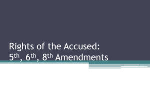 Rights of the Accused (5 th , 6 th , 8 th Amendments)