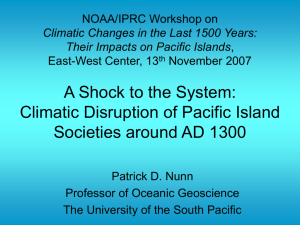 NOAA/IPRC Workshop on Climatic Changes in the Last 1500 Years