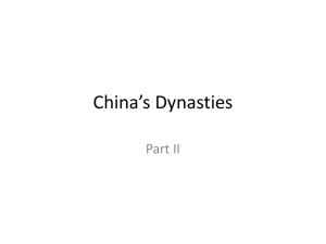 Chines Dynasties II