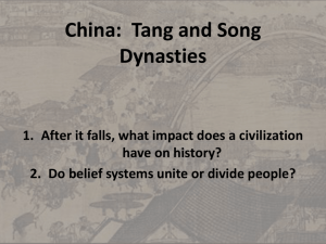 China: Tang and Song Dynasties - Chenango Forks Central Schools