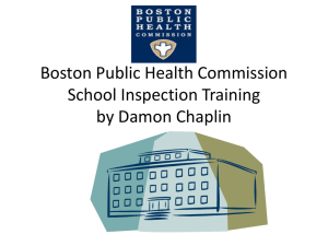 Boston Public Health Commission School Inspection Training by