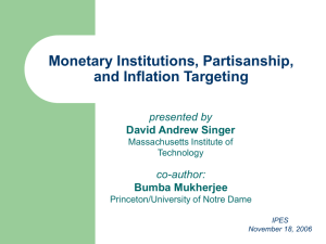 Monetary Institutions, Partisanship, and Inflation Targeting