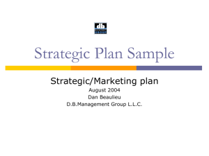 Sample Plan Strategy - DB Management Group