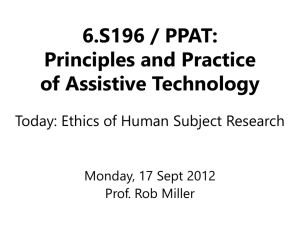 6.S196 / PPAT: Principles and Practice of Assistive Technology