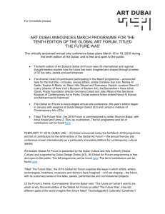 For immediate release ART DUBAI ANNOUNCES MARCH