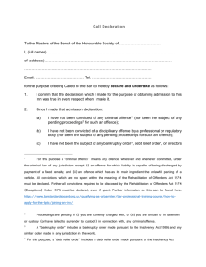 Call Declaration Form