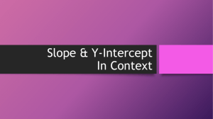 Slope & Y-Intercept In Context