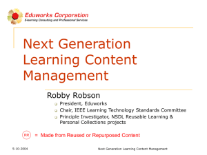 Next Generation Learning Content Management