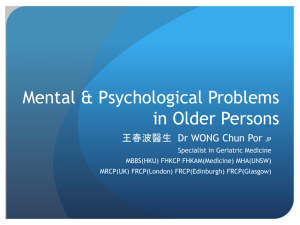 Mental & Psychological Problems in Older Persons