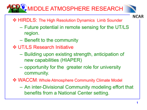 Middle Atmosphere Research - Atmospheric Chemistry