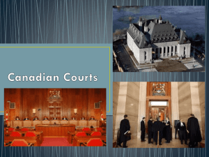 Role of Canadian Courts Powerpoint
