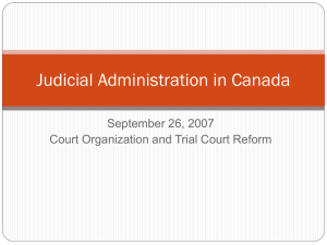 Judicial Administraiton in Canada