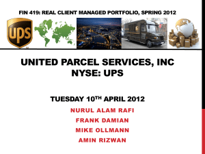 Real Client managed portfolio United Parcel Services NYSE: UPS