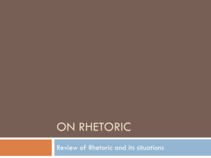 On Rhetoric - WRIT 1122 Rhetoric and Academic Writing