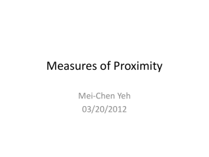 Measures of proximity