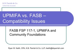 UPMIFA vs. FASB – Compatibility Issues