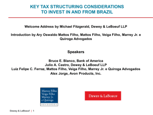 U.S. Tax Developments and Statutory Observation