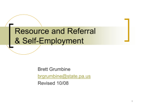 Resource and Referral & Self Employment